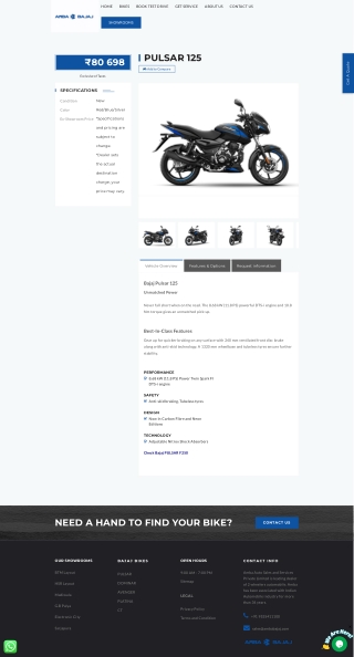 Pulsar 125 On Road Price in Bangalore - Amba Bajaj