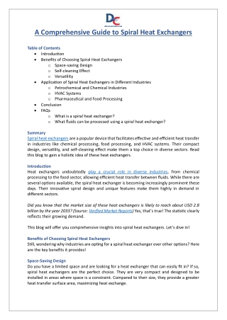 Spiral Heat Exchanger Applications Explained  Discount Coil