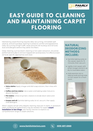 Easy Guide to Cleaning and Maintaining Carpet Flooring