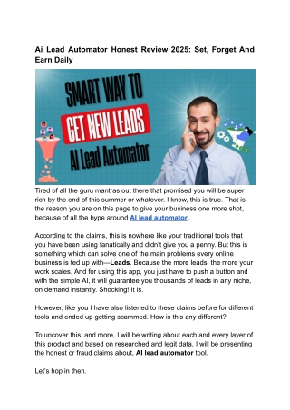 AI Lead Automator Review 2025 – Build, Engage, and Convert With AI