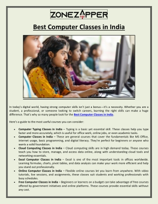 Best Computer Classes in India