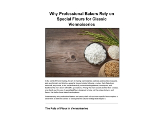 Why French Bakers Rely on Special Flours for Classic Viennoiseries