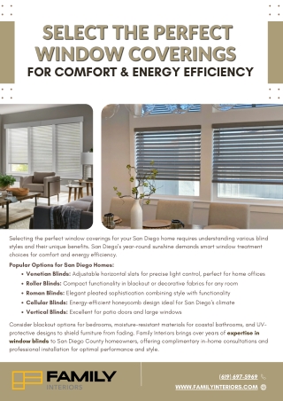 Select the Perfect Window Coverings for Comfort & Energy Efficiency