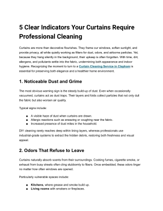 5 Clear Indicators Your Curtains Require Professional Cleaning