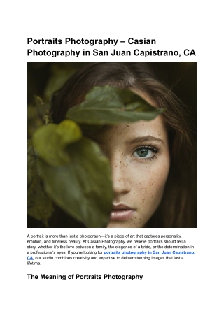 Portraits Photography – Casian Photography in San Juan Capistrano, CA
