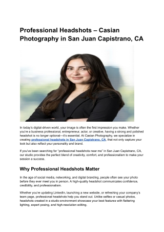 Professional Headshots – Casian Photography in San Juan Capistrano, CA