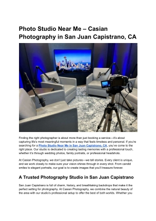 Photo Studio Near Me – Casian Photography in San Juan Capistrano, CA