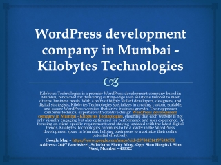 WordPress Website Development company in Mumbai - Kilobytes Technologies