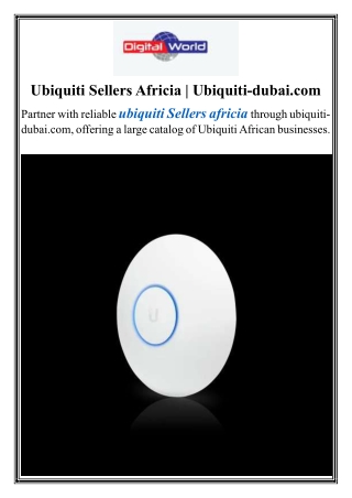 Ubiquiti Sellers Africia  Ubiquiti-dubai