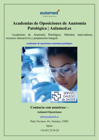 Academias de Oposiciones de Anatomía Patológica | Aulamed.es