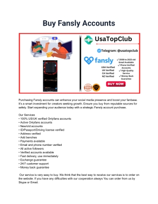 Buy Fansly Accounts