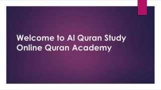 Welcome to Al Quran Study Online Quran Academy