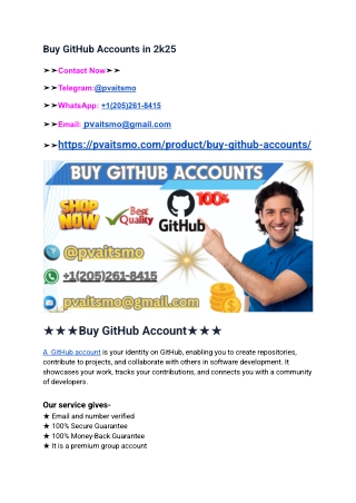 Buy GitHub Accounts Online – Trusted Sellers, Aged Profiles (Updated 2025)