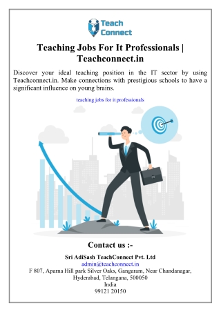Teaching Jobs For It Professionals  Teachconnect.in