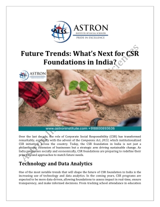 Future Trends What’s Next for CSR Foundations in India