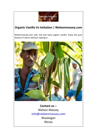 Organic Vanilla Vs Imitation  Nielsenmassey