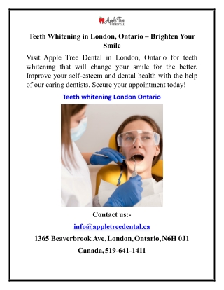 Teeth Whitening in London, Ontario – Brighten Your Smile
