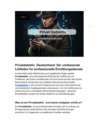 Privatdetektiv: Privatdetektiv Deutschland: Kosten, Berlin, München, Hamburg