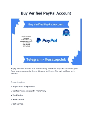 Buy Verified PayPal Account