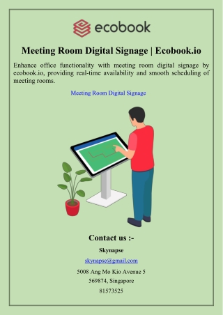 Meeting Room Digital Signage  Ecobook.io