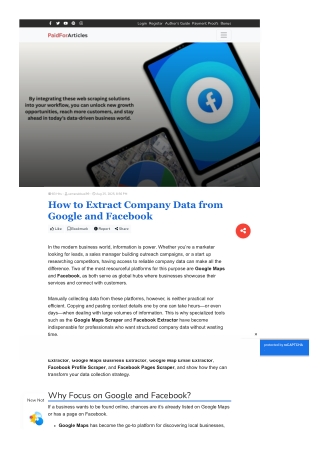 How to Extract Company Data from Google and Facebook