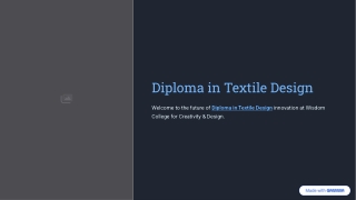 Diploma in Textile Design: Crafting Fabrics for Fashion and Lifestyle