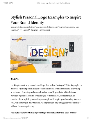Stylish Personal Logo Examples to Inspire Your Brand Identity