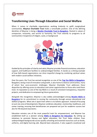 Maymar-Transforming Lives Through Education and Social Welfare