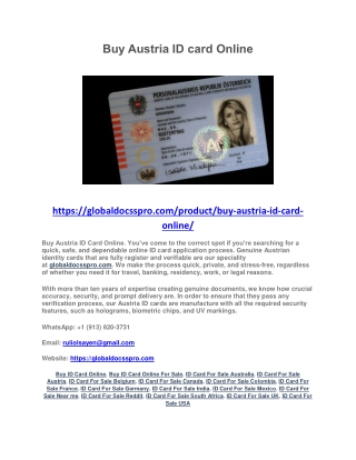 Buy Austria ID card Online