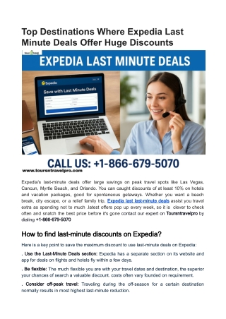 Top Destinations Where Expedia Last Minute Deals Offer Huge Discounts