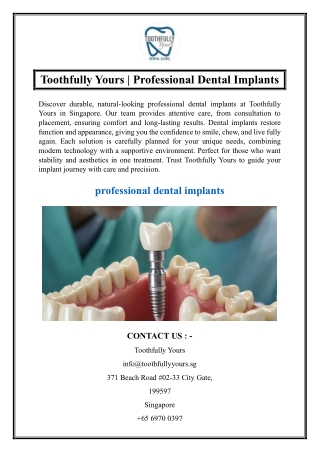 Toothfully Yours Professional Dental Implants