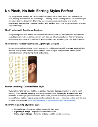 No Pinch, No Itch_ Earring Styles Perfect