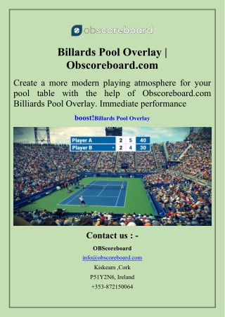Billards Pool Overlay | Obscoreboard.com