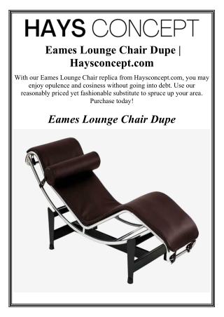 Eames Lounge Chair Dupe | Haysconcept.com