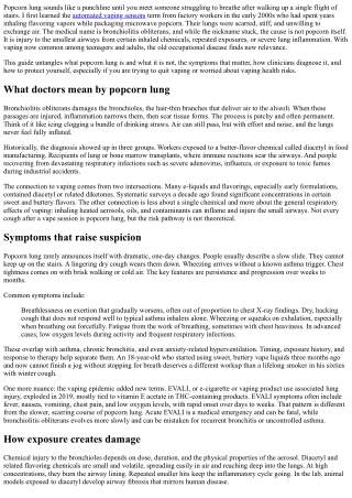 Popcorn Lung Explained: Symptoms, Diagnosis, and Prevention