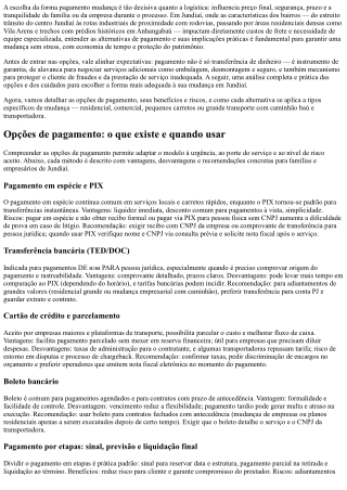 Forma pagamento mudança: evite surpresas na mudança em Jundiaí