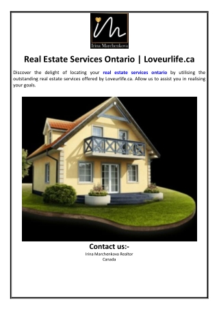 Real Estate Services Ontario | Loveurlife.ca