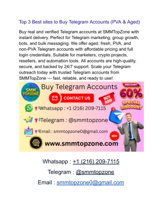 Best 10 Sites to Buy Verified Telegram  Accounts in This time