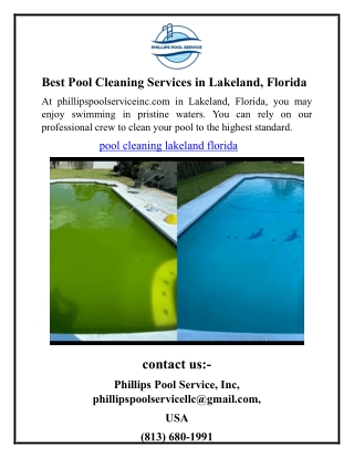 Best Pool Cleaning Services in Lakeland, Florida