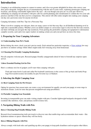 “Camping Adventures with Pets: Tips for a Pawsome Trip”