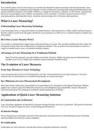Simple Laser Measures for Quick Project Turnarounds