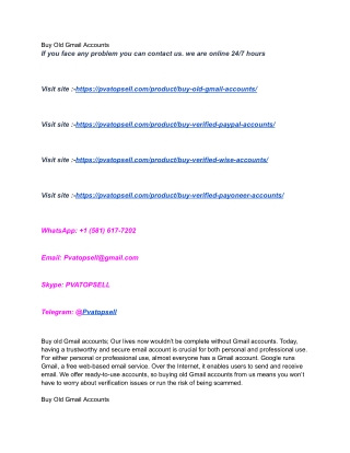 Old Gmail Accounts Pva Aged Quotes