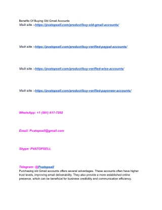 Top 6 Buy Old Gmail Accounts in Bulk (PVA, Old)