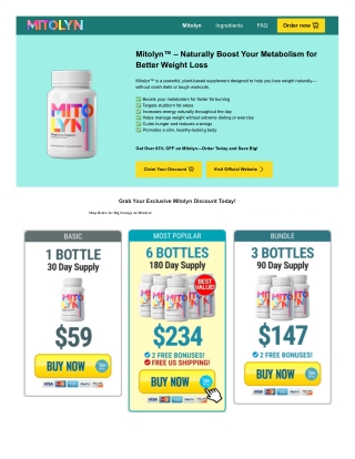 Mitolyn – Naturally Boost Your Metabolism for Better Weight Loss