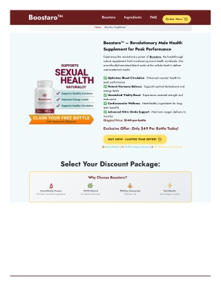 Boostaro Revolutionary Male Health Supplement for Peak Performance
