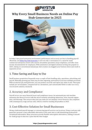Why Every Small Business Needs an Online Pay Stub Generator in 2025