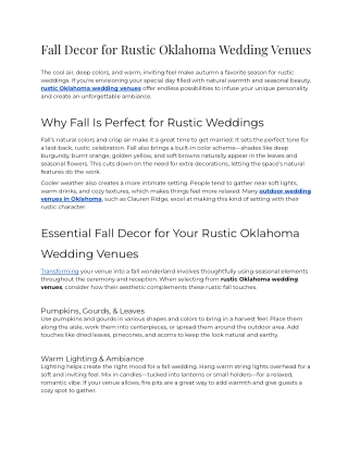 E - Fall Decor for Rustic Oklahoma Wedding Venues
