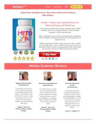 Mitolyn Natural Fat Burner - Transform Your Metabolism & Energy