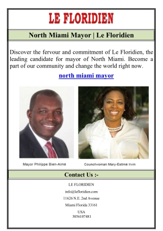 North Miami Mayor Le Floridien