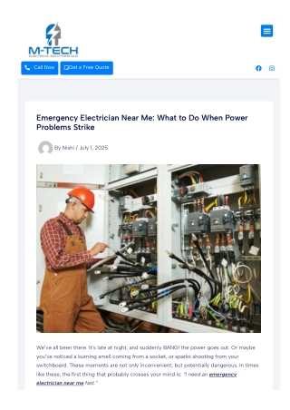 Emergency electrician near me